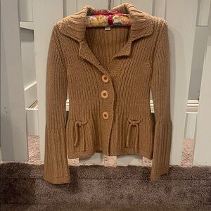 Max & Co. Camel Button-Up Cardigan